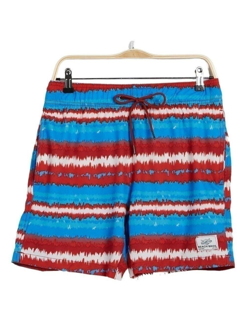 BEACH BROS Acid Stripes Swim Blue Trunks Size XL